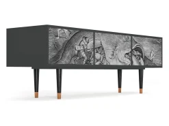 Móvel De Tv| Mueble de TV - 170х59х48 cm - T4 - Big Fish Eat Little, Antracite Cinza antracite