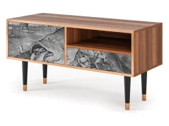 Móvel De Tv* Mueble de TV - 115х59х48 cm - T3 - Big Fish Eat Little, Nogueira Castanho