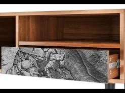 Móvel De Tv* Mueble de TV - 115х59х48 cm - T3 - Big Fish Eat Little, Nogueira Castanho