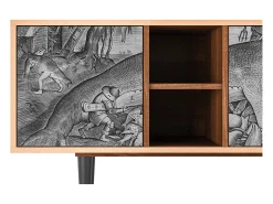 Móvel De Tv| Mueble de TV - 150х69х41 cm - T5 - Big Fish Eat Little, Nogueira Castanho