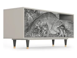 Móvel De Tv| Mueble de TV - 125х56х41 cm - T7 - Big Fish Eat Little, Areia Bege