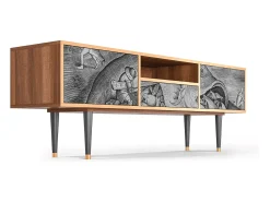 Móvel De Tv* Mueble de TV - 170х59х41 cm - T6 - Big Fish Eat Little, Nogueira Castanho
