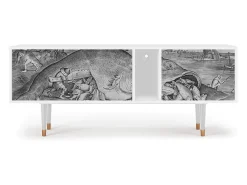 Móvel De Tv* Mueble de TV - 170х69х48 cm - T1 - Big Fish Eat Little, Branco Bege