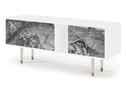 Móvel De Tv* Mueble de TV - 170х69х48 cm - T1 - Big Fish Eat Little, Branco Bege