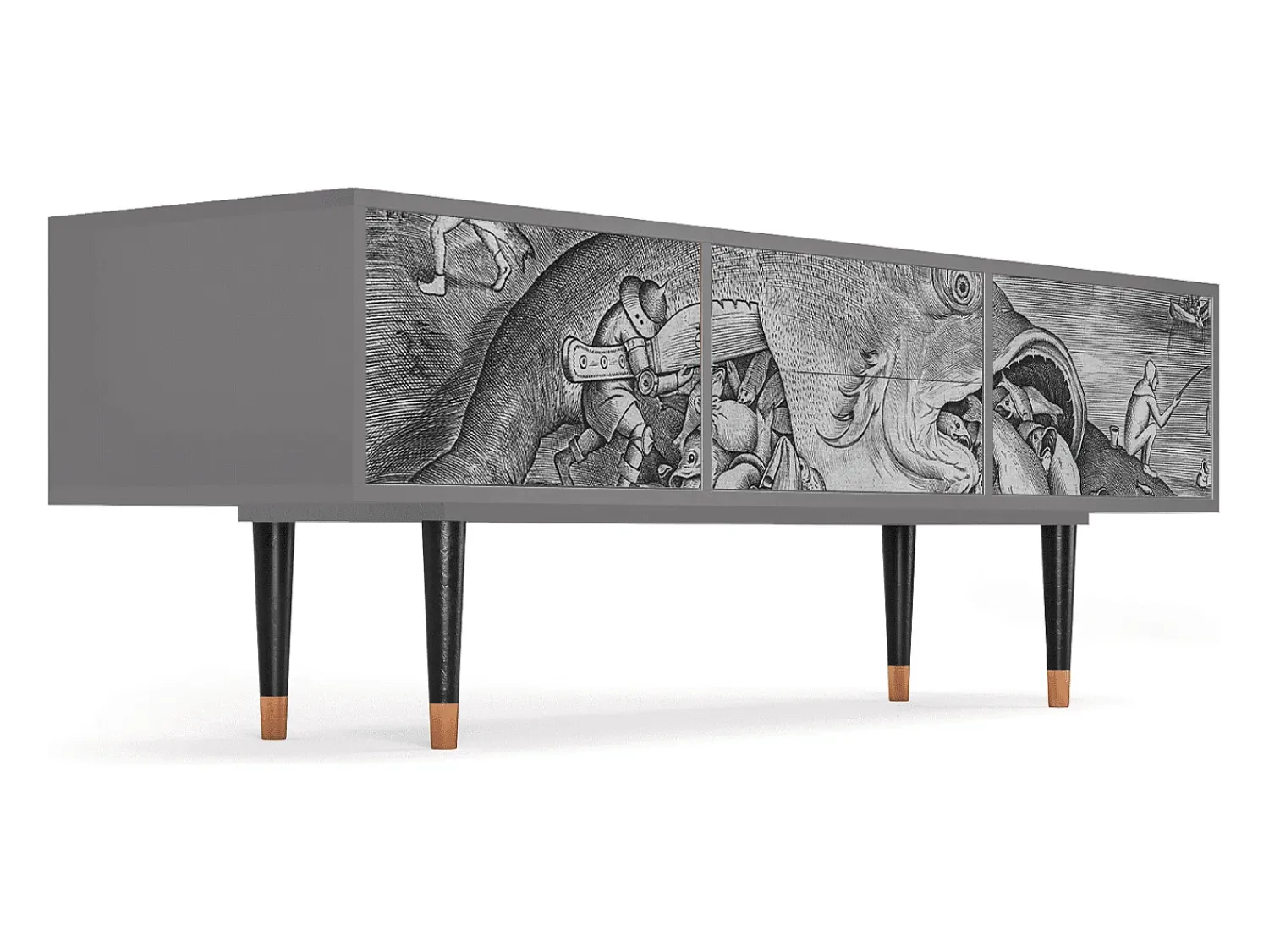 Mueble de TV - 170х59х48 cm - T4 - Big Fish Eat Little, Cinza^ Móvel De Tv