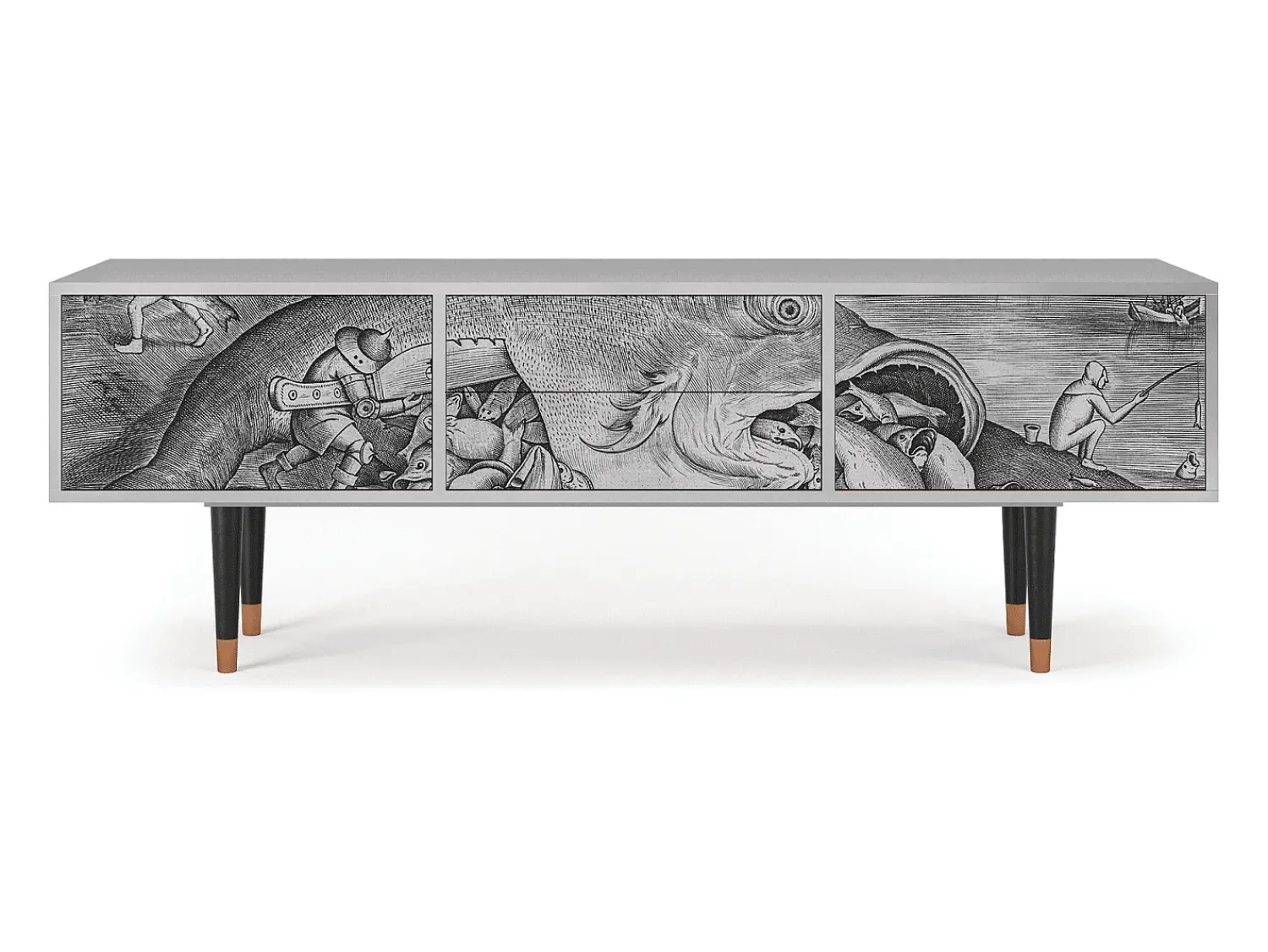 Mueble de TV - 170х59х48 cm - T4 - Big Fish Eat Little, Cinza^ Móvel De Tv