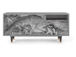 Móvel De Tv* Mueble de TV - 125х56х41 cm - T7 - Big Fish Eat Little, Cinza Cinzento