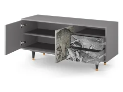 Móvel De Tv* Mueble de TV - 125х56х41 cm - T7 - Big Fish Eat Little, Cinza Cinzento