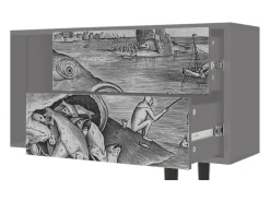 Móvel De Tv* Mueble de TV - 170х69х48 cm - T1 - Big Fish Eat Little, Cinza Cinzento