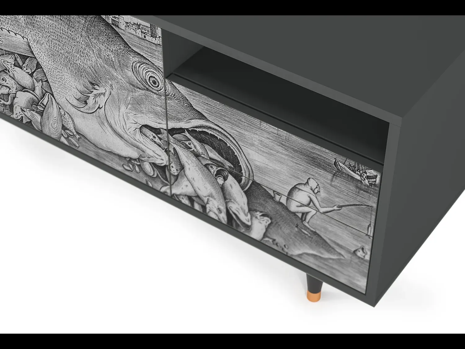 Mueble de TV - 125х56х41 cm - T7 - Big Fish Eat Little, Antracite^ Móvel De Tv