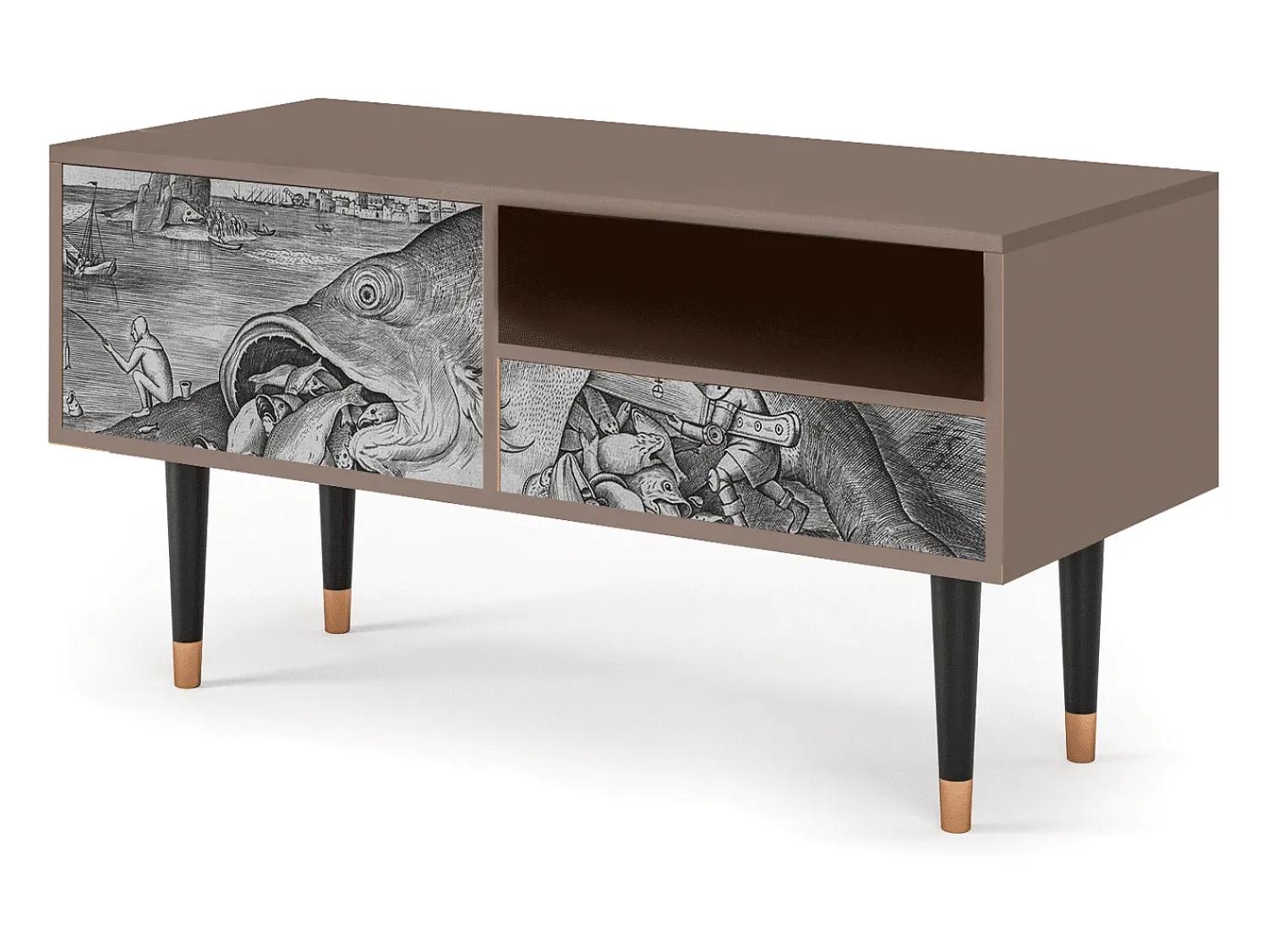 Mueble de TV - 115х59х48 cm - T3 - Big Fish Eat Little, Latte^ Móvel De Tv