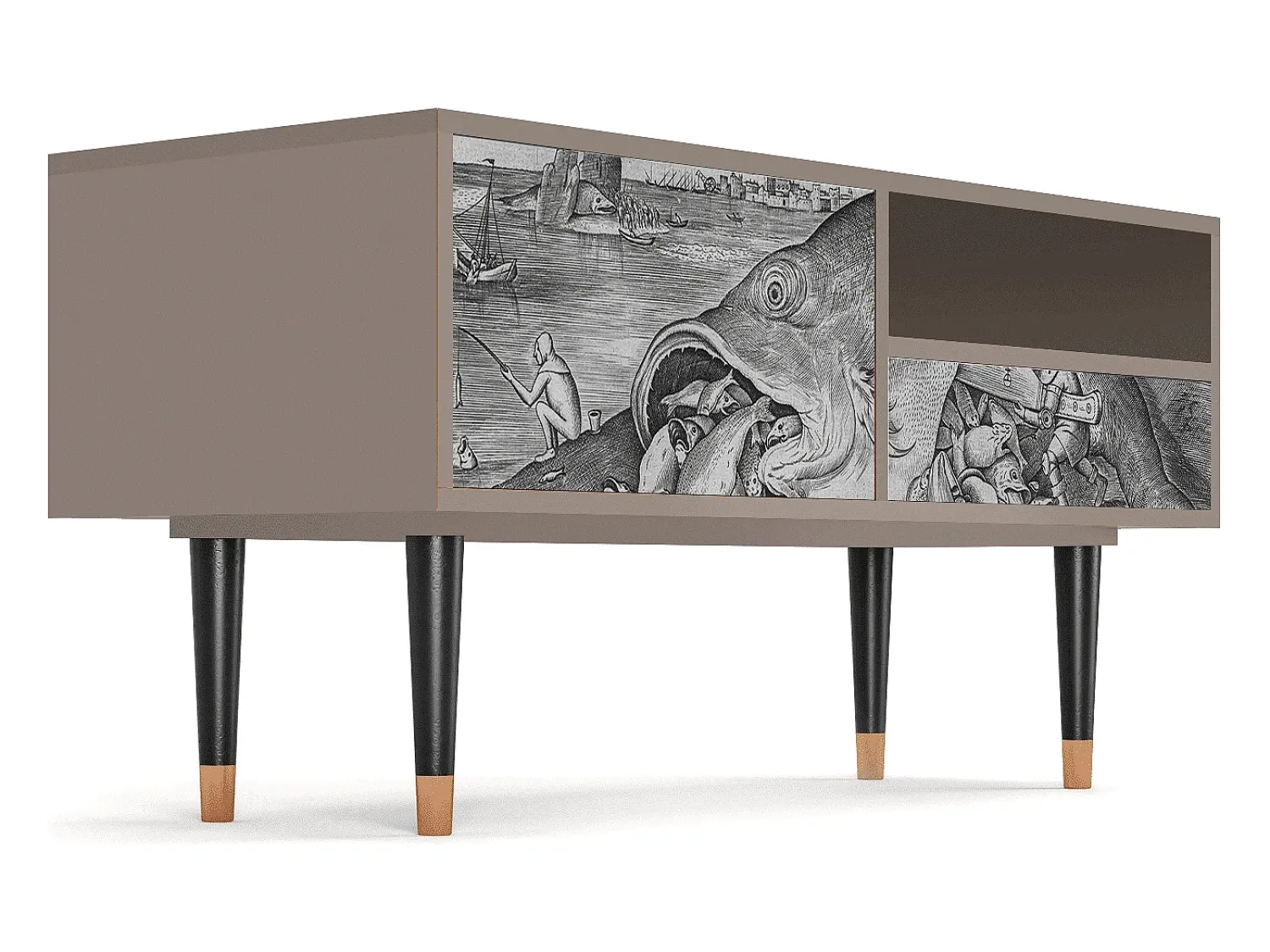 Mueble de TV - 115х59х48 cm - T3 - Big Fish Eat Little, Latte^ Móvel De Tv