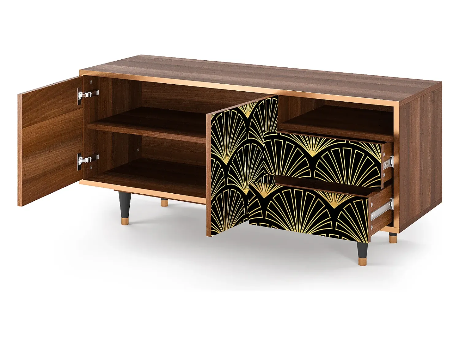 Móvel De Tv* Mueble de TV - 125х56х41 cm - T7 - Bird of Juno, Nogueira Castanho