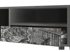 Móvel De Tv| Mueble de TV - 115х59х48 cm - T3 - Bird Dropping, Antracite Cinza antracite