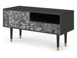 Móvel De Tv| Mueble de TV - 115х59х48 cm - T3 - Bird Dropping, Antracite Cinza antracite
