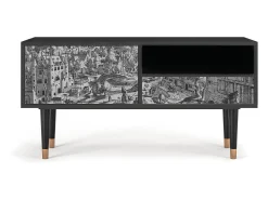 Móvel De Tv| Mueble de TV - 115х59х48 cm - T3 - Bird Dropping, Antracite Cinza antracite