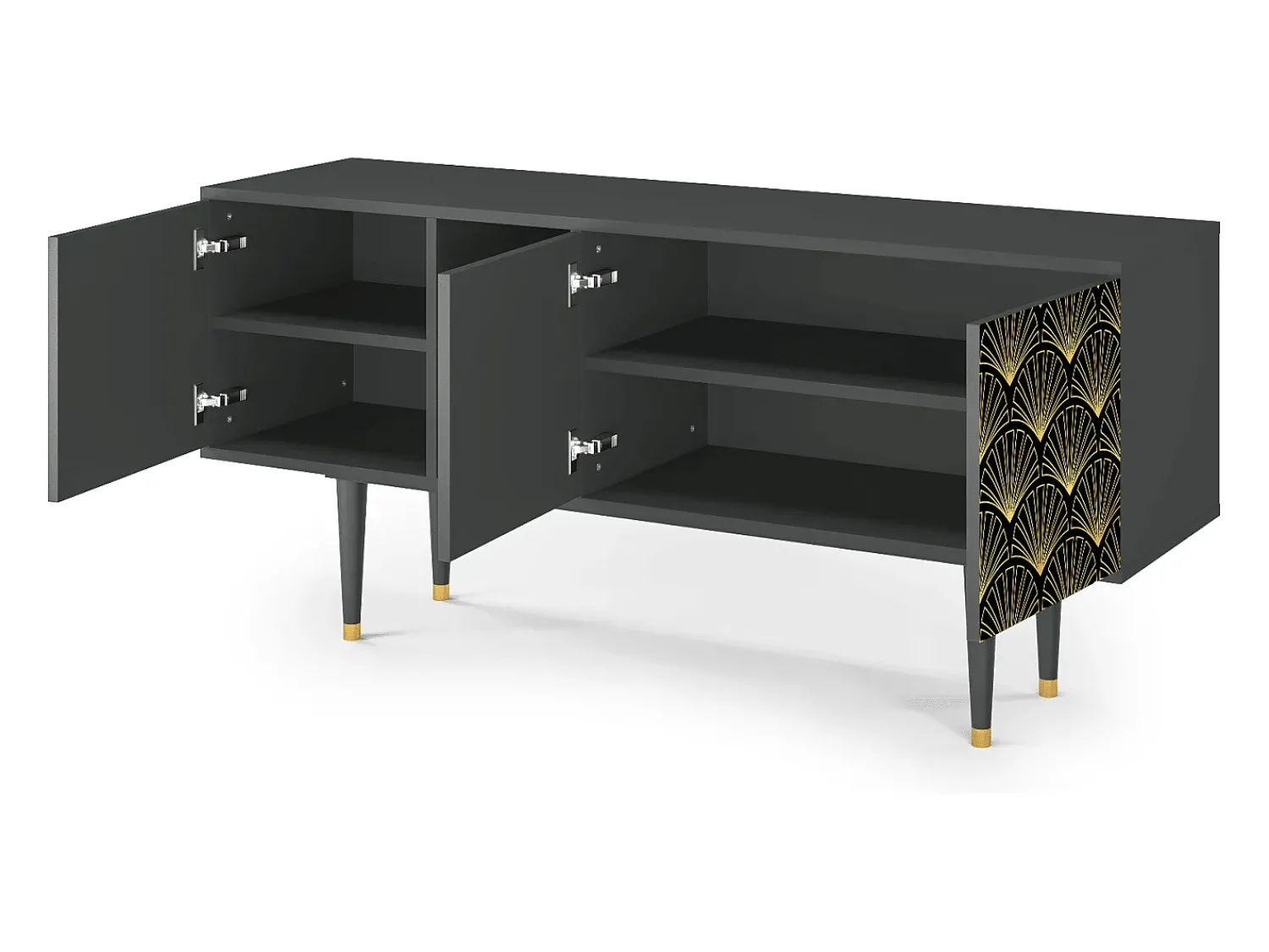 Móvel De Tv| Mueble de TV - 150х69х41 cm - T5 - Bird of Juno, Antracite Cinza antracite