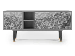 Clearance Mueble de TV - 150х69х41 cm - T5 - Bird Dropping, Cinza Cinzento