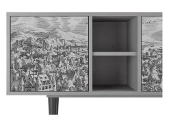 Clearance Mueble de TV - 150х69х41 cm - T5 - Bird Dropping, Cinza Cinzento