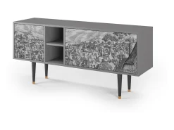 Clearance Mueble de TV - 150х69х41 cm - T5 - Bird Dropping, Cinza Cinzento