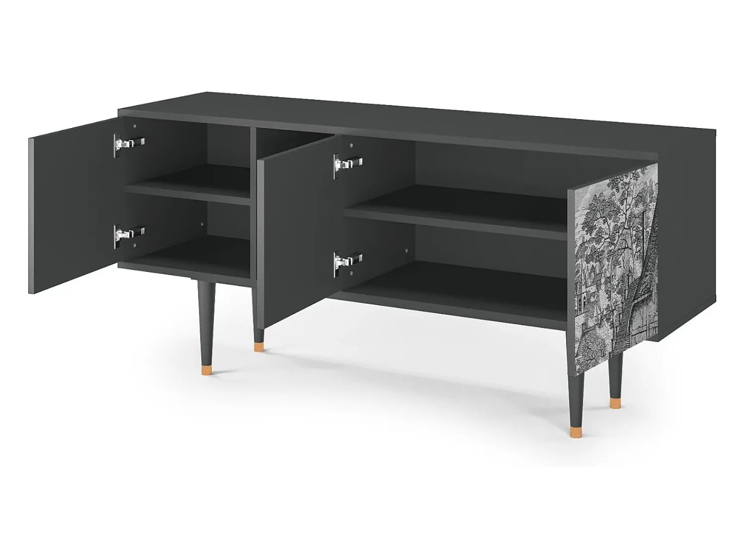 Mueble de TV - 150х69х41 cm - T5 - Bird Dropping, Antracite^ Móvel De Tv