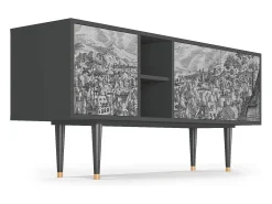 Mueble de TV - 150х69х41 cm - T5 - Bird Dropping, Antracite^ Móvel De Tv