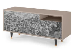 Sale Mueble de TV - 125х56х41 cm - T7 - Bird Dropping, Latte Bege