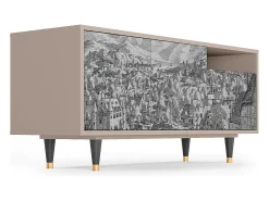 Sale Mueble de TV - 125х56х41 cm - T7 - Bird Dropping, Latte Bege