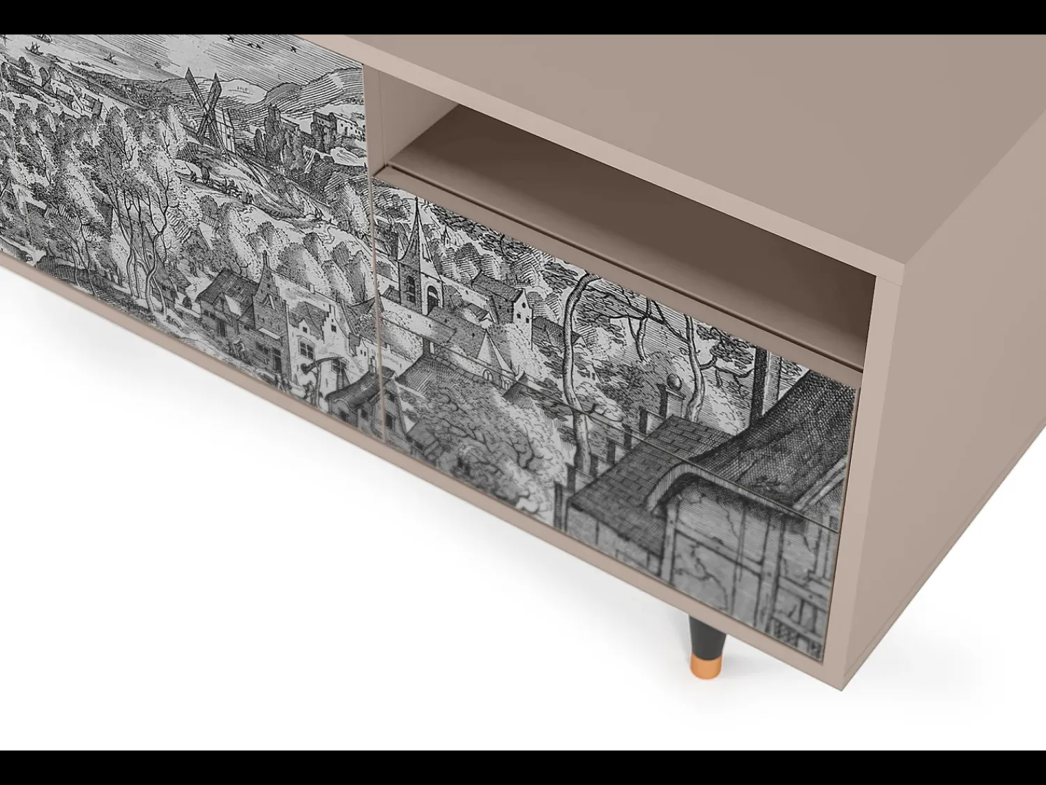 Sale Mueble de TV - 125х56х41 cm - T7 - Bird Dropping, Latte Bege