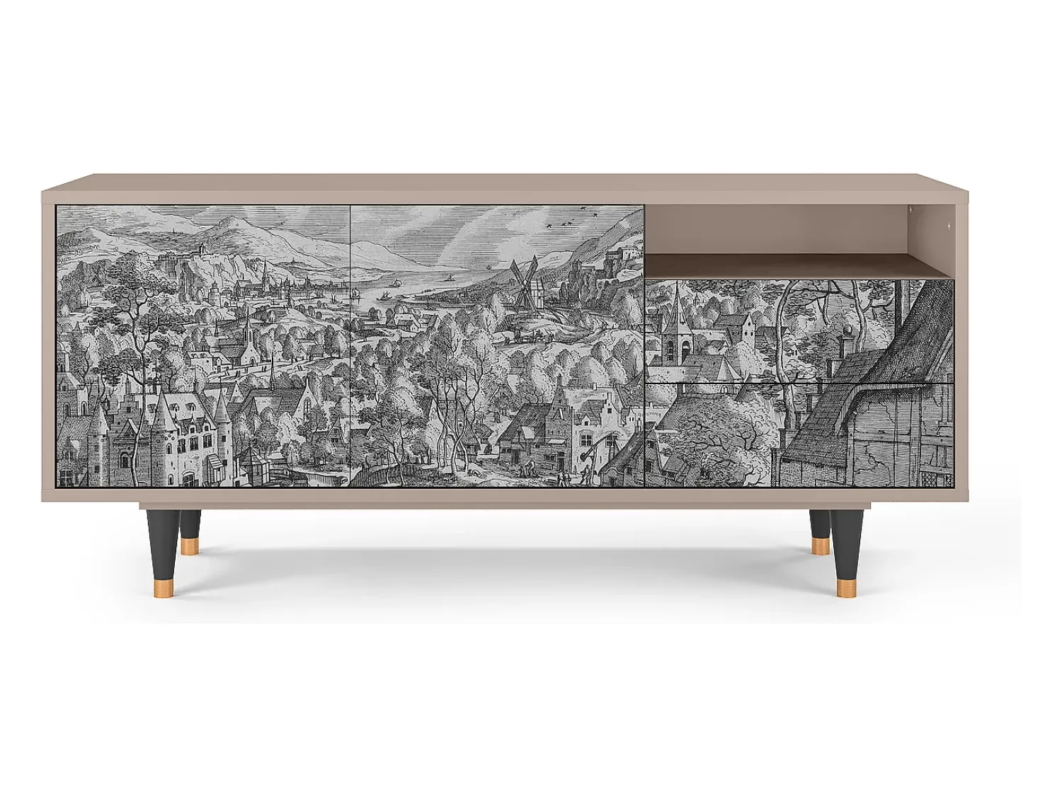 Sale Mueble de TV - 125х56х41 cm - T7 - Bird Dropping, Latte Bege
