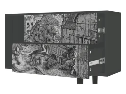 New Mueble de TV - 170х69х48 cm - T1 - Bird Dropping, Antracite Cinza antracite