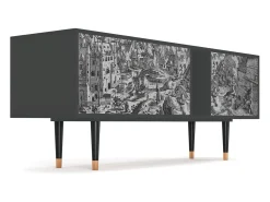 New Mueble de TV - 170х69х48 cm - T1 - Bird Dropping, Antracite Cinza antracite