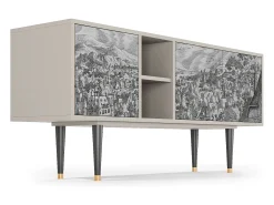 Móvel De Tv| Mueble de TV - 150х69х41 cm - T5 - Bird Dropping, Areia Bege