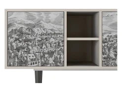 Móvel De Tv| Mueble de TV - 150х69х41 cm - T5 - Bird Dropping, Areia Bege