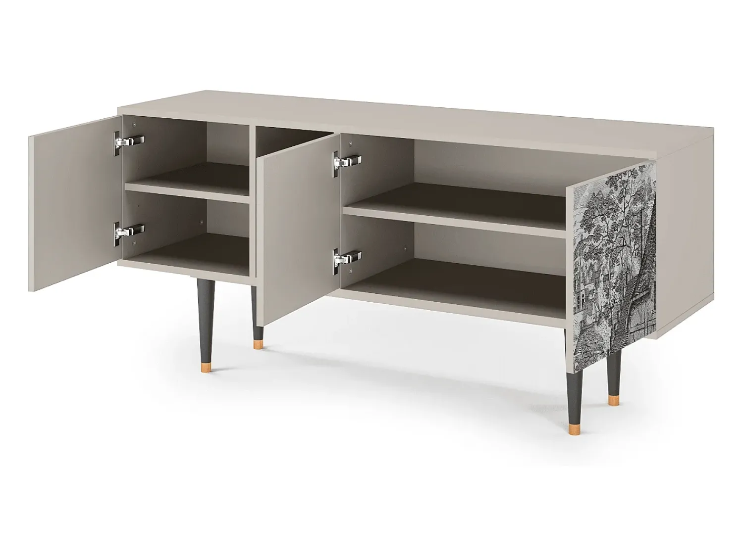 Móvel De Tv| Mueble de TV - 150х69х41 cm - T5 - Bird Dropping, Areia Bege