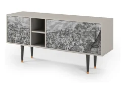 Móvel De Tv| Mueble de TV - 150х69х41 cm - T5 - Bird Dropping, Areia Bege