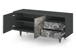 Sale Mueble de TV - 125х56х41 cm - T7 - Bird Dropping, Antracite Cinza antracite
