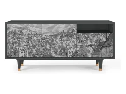 Sale Mueble de TV - 125х56х41 cm - T7 - Bird Dropping, Antracite Cinza antracite