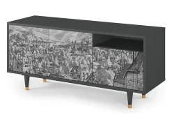Sale Mueble de TV - 125х56х41 cm - T7 - Bird Dropping, Antracite Cinza antracite