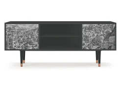 Móvel De Tv* Mueble de TV - 170х69х48 cm - T2 - Bird Dropping, Antracite Cinza antracite