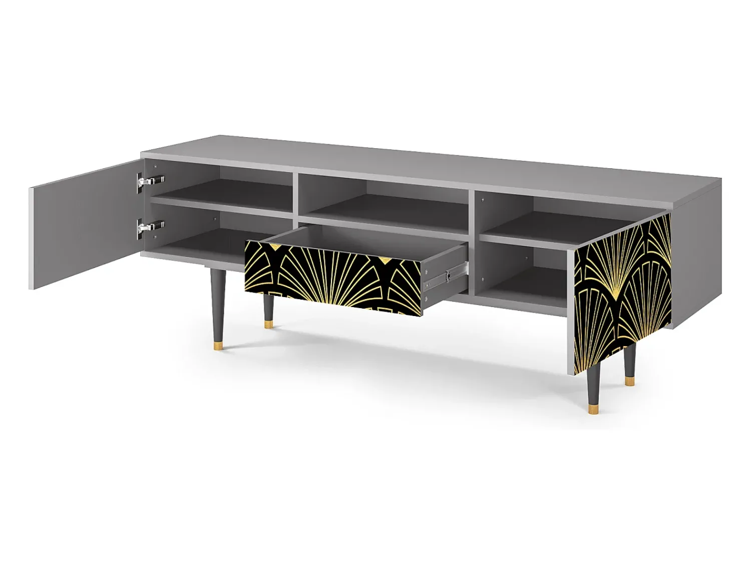 Mueble de TV - 170х59х41 cm - T6 - Bird of Juno, Cinza^ Móvel De Tv