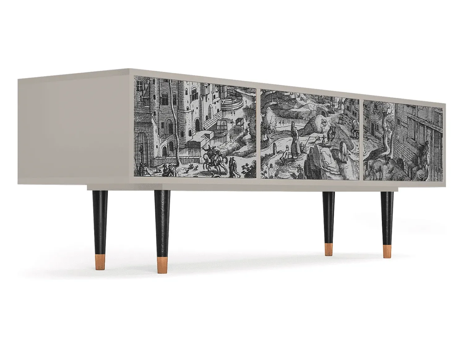 Mueble de TV - 170х59х48 cm - T4 - Bird Dropping, Areia^ Móvel De Tv