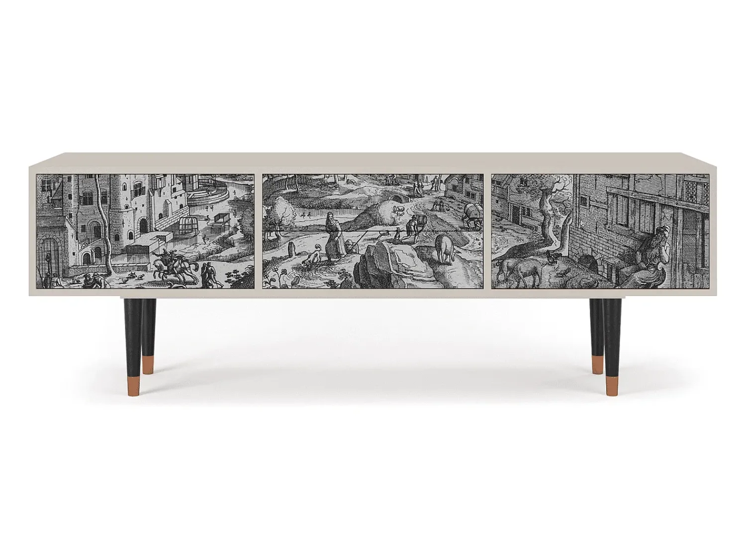 Mueble de TV - 170х59х48 cm - T4 - Bird Dropping, Areia^ Móvel De Tv