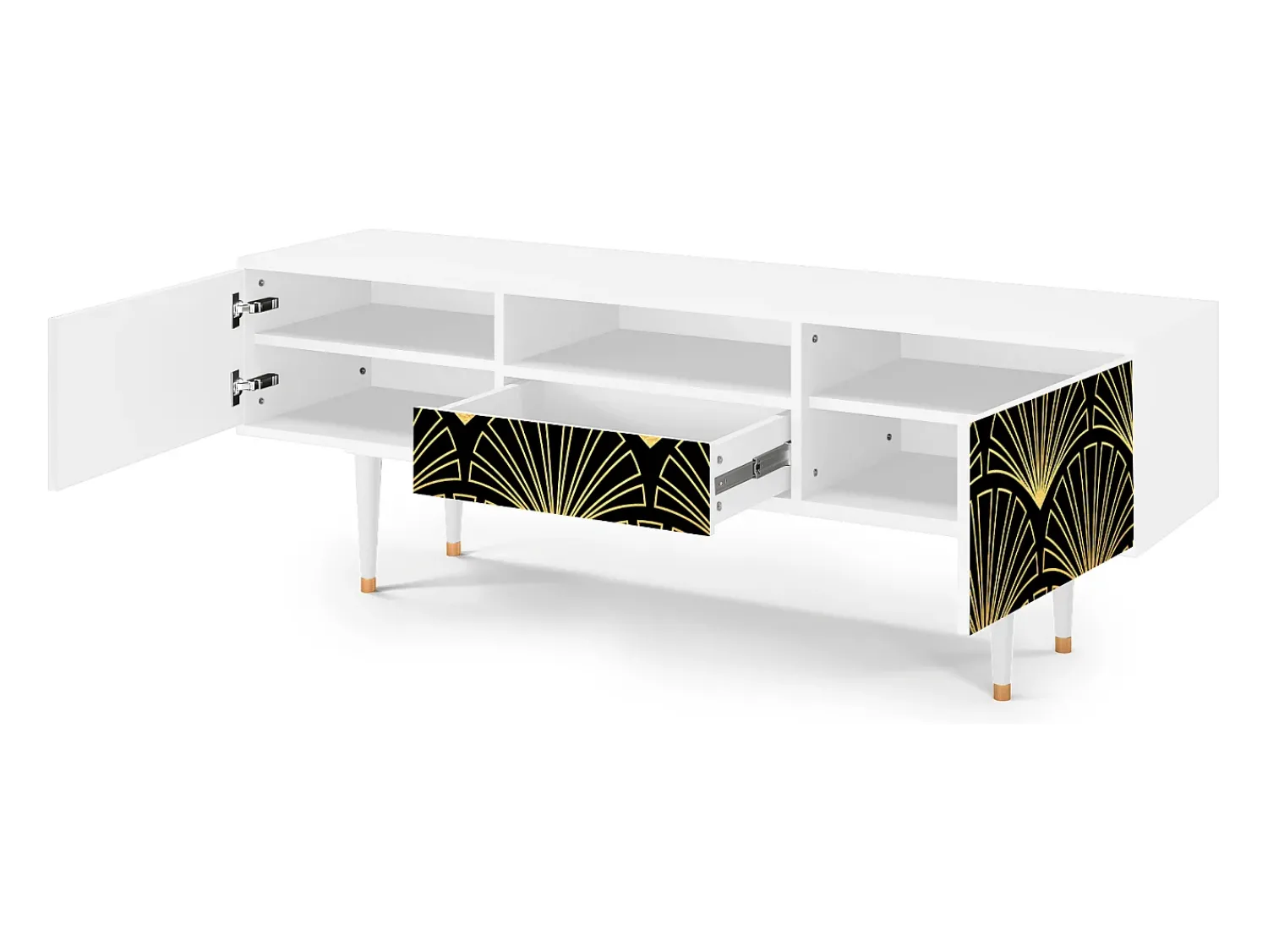Móvel De Tv| Mueble de TV - 170х59х41 cm - T6 - Bird of Juno, Branco Bege