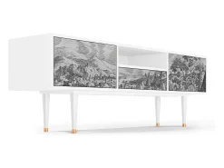 Outlet Mueble de TV - 170х59х41 cm - T6 - Bird Dropping, Branco Bege