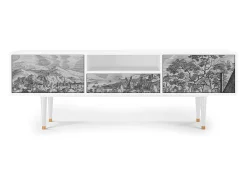 Outlet Mueble de TV - 170х59х41 cm - T6 - Bird Dropping, Branco Bege