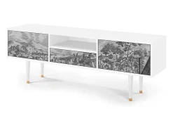 Outlet Mueble de TV - 170х59х41 cm - T6 - Bird Dropping, Branco Bege