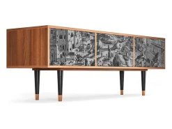 Móvel De Tv| Mueble de TV - 170х59х48 cm - T4 - Bird Dropping, Nogueira Castanho