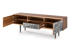 Móvel De Tv* Mueble de TV - 170х59х41 cm - T6 - Bird Dropping, Nogueira Castanho