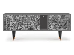 New Mueble de TV - 170х69х48 cm - T1 - Bird Dropping, Cinza Cinzento